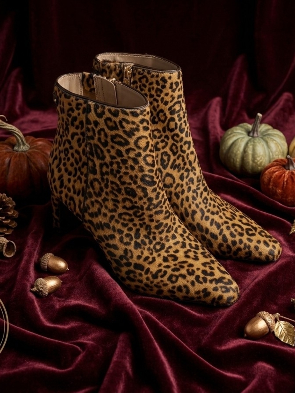 Sam Edelman Saige Leopard Print Ankle Boots - Calf Hair Size 7.5